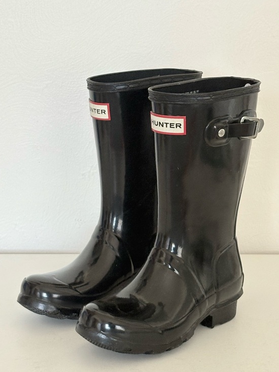 Hunter Other - Hunter kids Glossy Black Mid-Calf Rain Boots with Adjustable Buckle